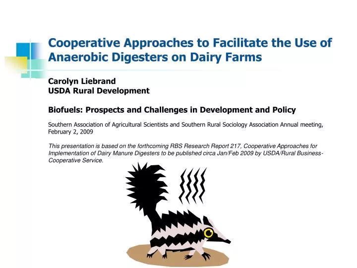 cooperative approaches to facilitate the use of anaerobic digesters on dairy farms