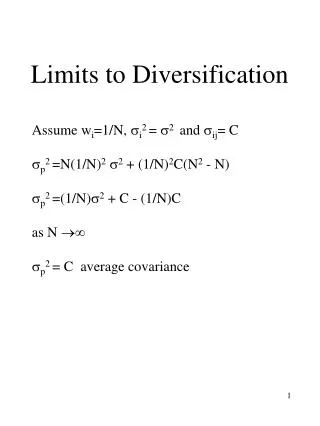 Limits to Diversification