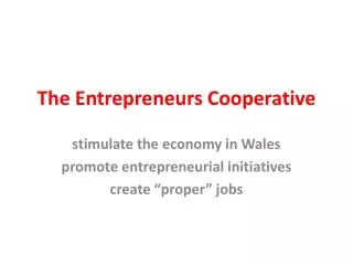 The Entrepreneurs Cooperative