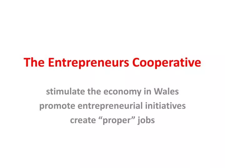 the entrepreneurs cooperative