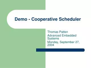 Demo - Cooperative Scheduler