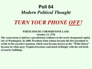 Poli 64 Modern Political Thought