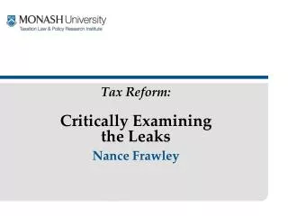 Tax Reform: Critically Examining the Leaks