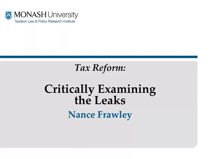 tax reform critically examining the leaks