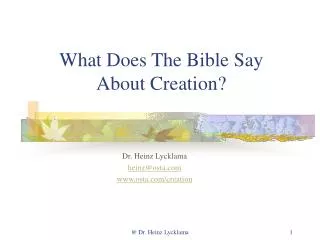 What Does The Bible Say About Creation?