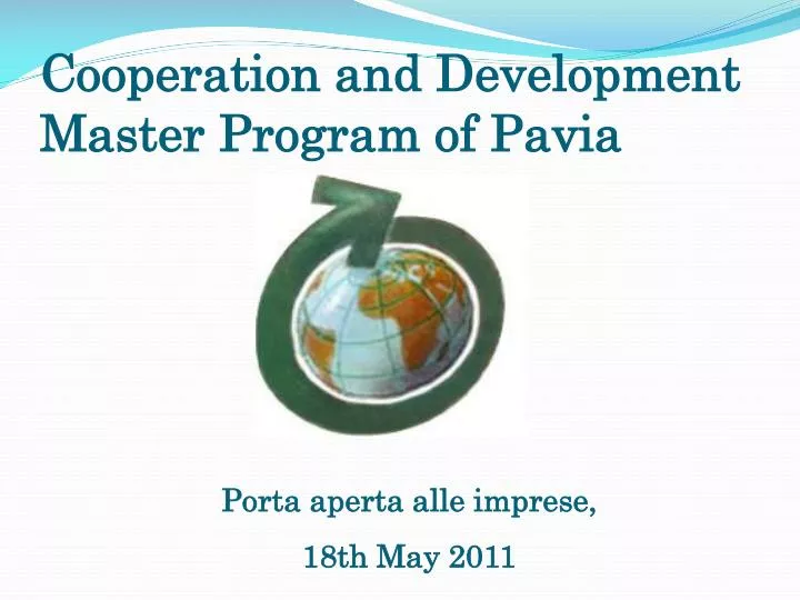 cooperation and development master program of pavia