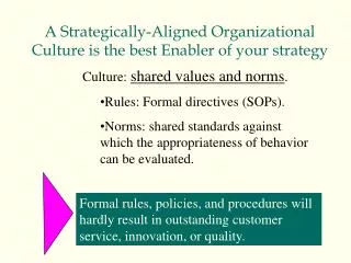 A Strategically-Aligned Organizational Culture is the best Enabler of your strategy