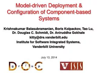 Model-driven Deployment &amp; Configuration of Component-based Systems