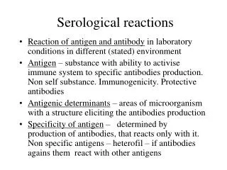 Serological reactions