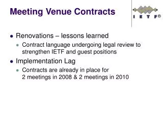 Meeting Venue Contracts