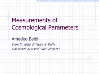 Measurements of Cosmological Parameters