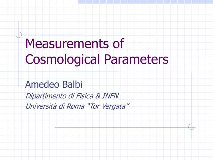 measurements of cosmological parameters