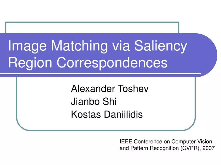 image matching via saliency region correspondences