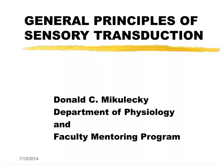 general principles of sensory transduction