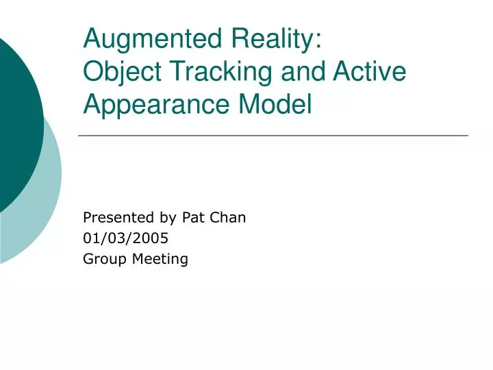 augmented reality object tracking and active appearance model