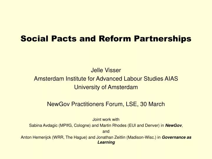 social pacts and reform partnerships