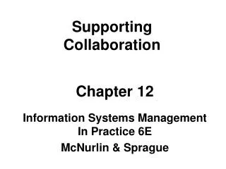 Supporting Collaboration