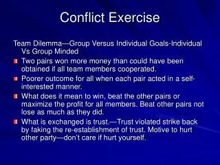 Conflict Exercise