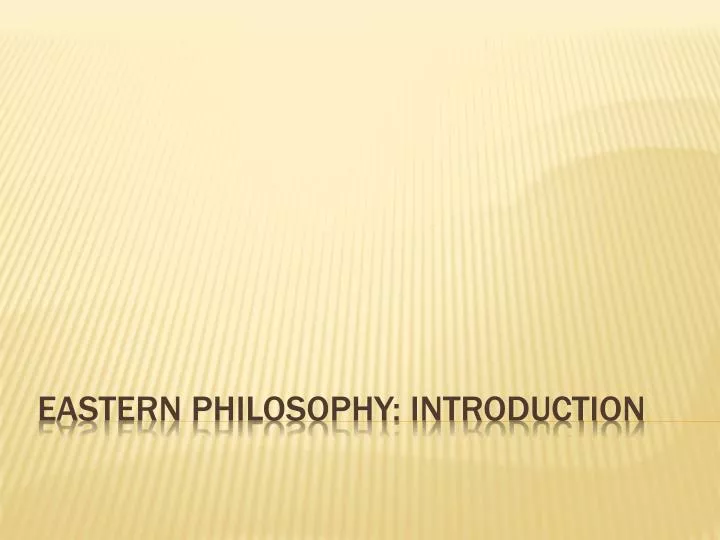 eastern philosophy introduction