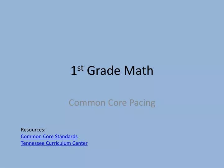 1 st grade math