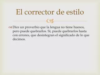 El corrector de estilo