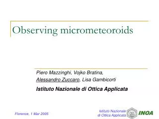 Observing micrometeoroids