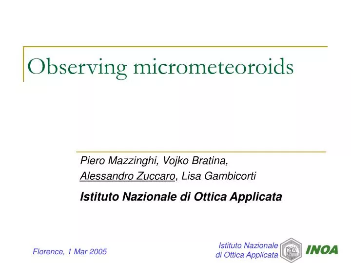observing micrometeoroids