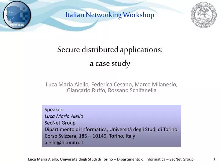 secure distributed applications a case study