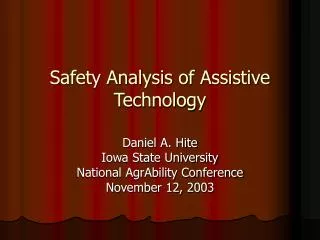 Safety Analysis of Assistive Technology