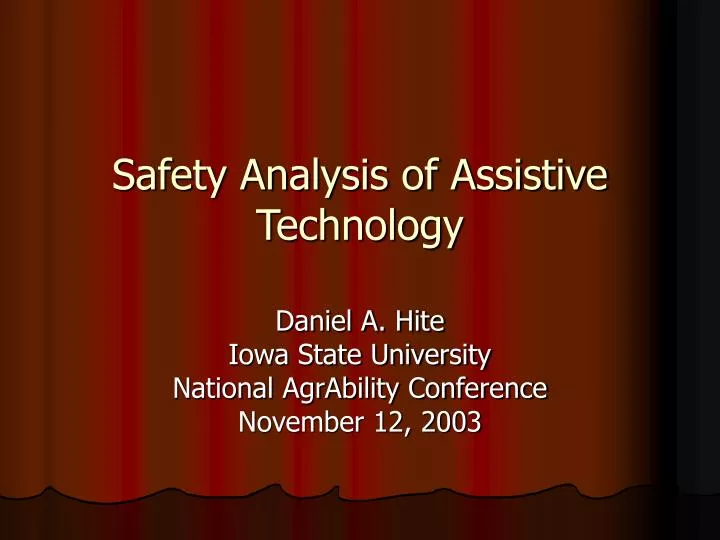safety analysis of assistive technology