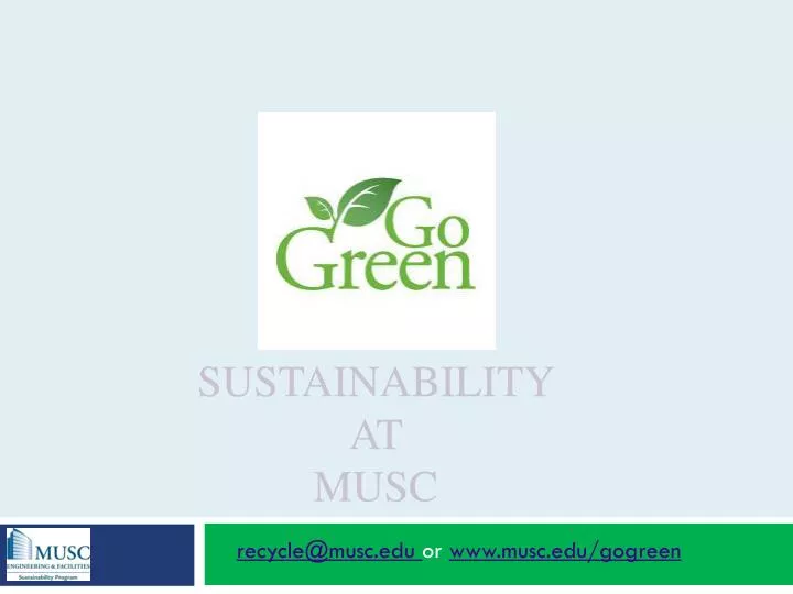 sustainability at musc