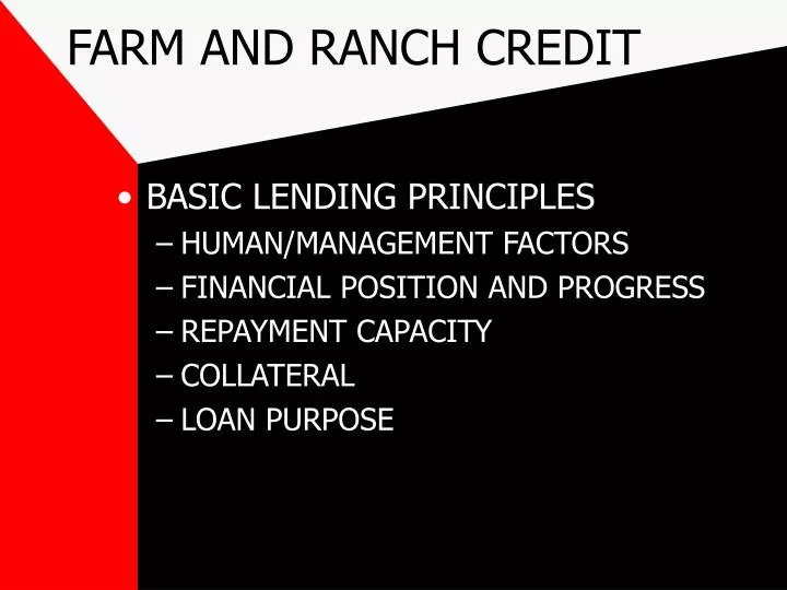 farm and ranch credit