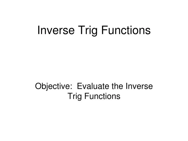 inverse trig functions