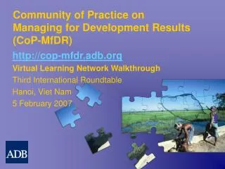 Community of Practice on Managing for Development Results (CoP-MfDR)