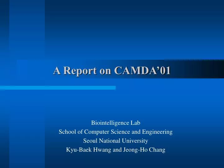 a report on camda 01