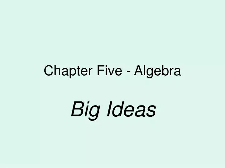 chapter five algebra
