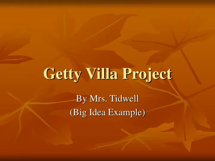 getty villa project