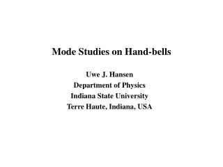 Mode Studies on Hand-bells