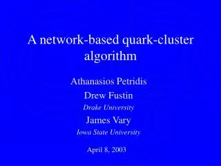 A network-based quark-cluster algorithm
