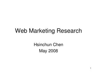 Web Marketing Research