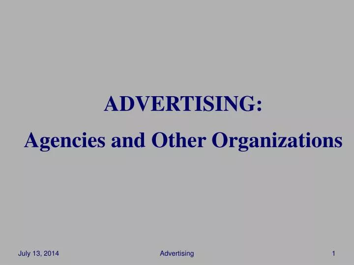 advertising agencies and other organizations