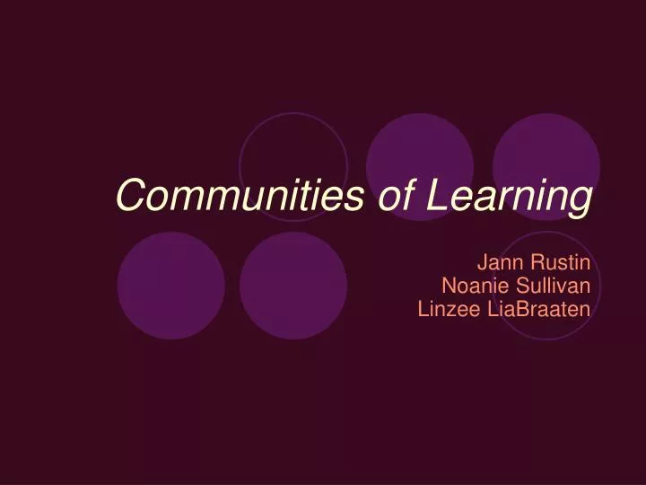 communities of learning