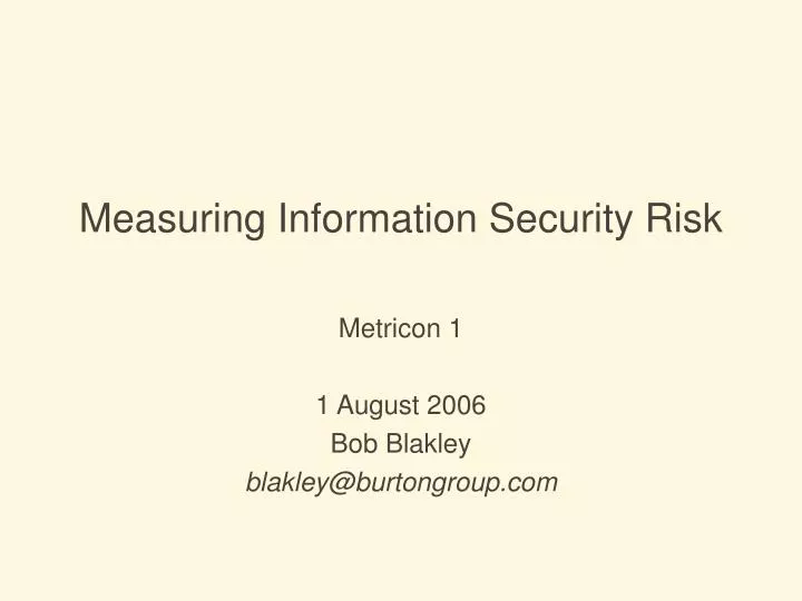 measuring information security risk