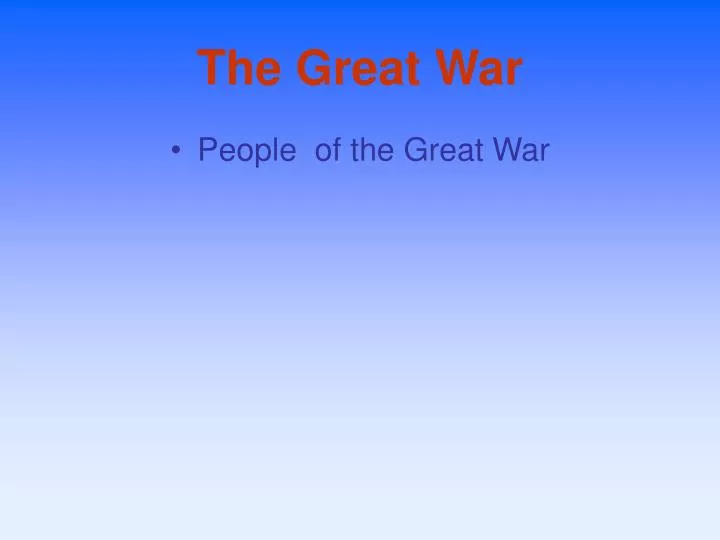 the great war