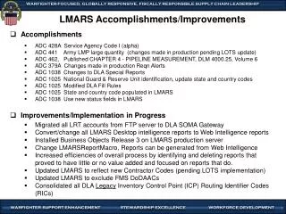 LMARS Accomplishments/Improvements