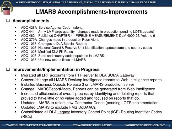 lmars accomplishments improvements