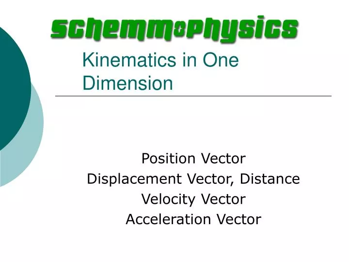 kinematics in one dimension