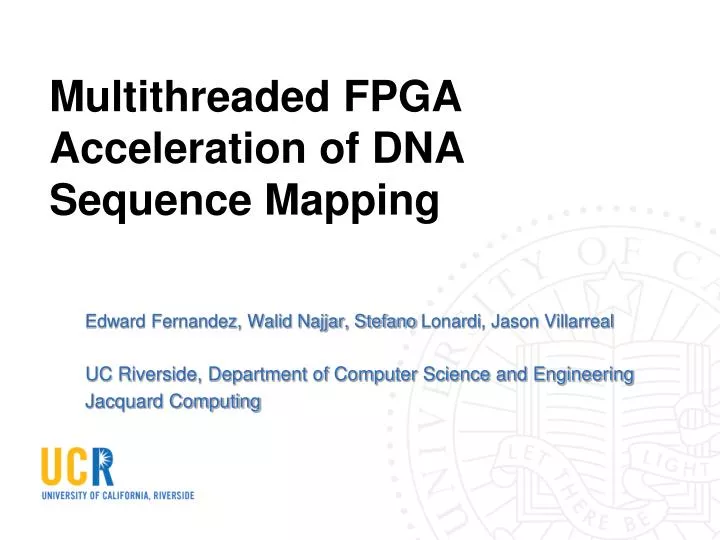 multithreaded fpga acceleration of dna sequence mapping