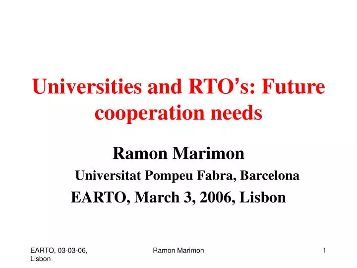 universities and rto s future cooperation needs