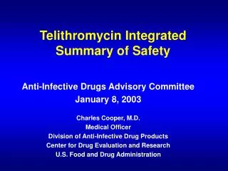Telithromycin Integrated Summary of Safety